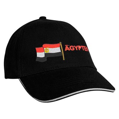 Baseballcap mit Einstickung Fahne Flage Agypten 69978 schwarz
