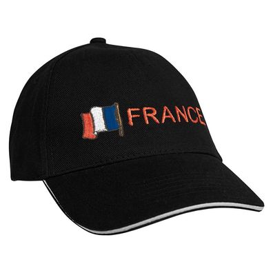 Baseballcap mit Einstickung Fahne Flage Frankreich 69972 schwarz