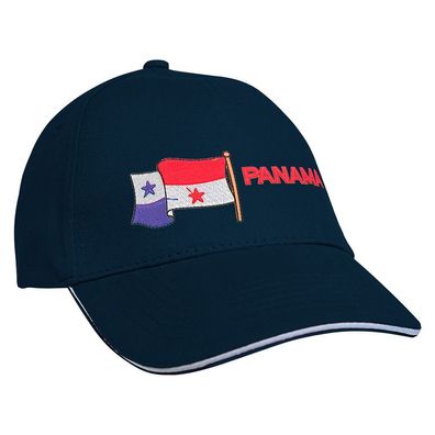 Baseballcap mit Einstickung Fahne Flagge Panama 69993 Navy