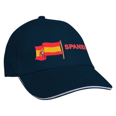 Baseballcap mit Einstickung Fahne Flagge Spanien 69991 Navy