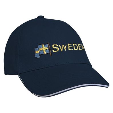 Baseballcap mit Einstickung Fahne Flagge Sweden Schweden 68020 versch. Farben Navy