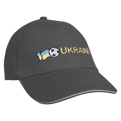 Baseballcap mit Einstickung Fahne Flagge Ukraine 68024 versch. Farben grau
