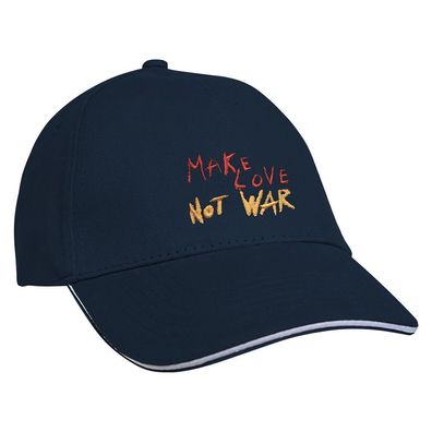 Baseballcap mit Einstickung Make Love not War 68272 Navy