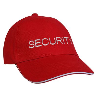 Baseballcap mit Einstickung Security 68298 rot