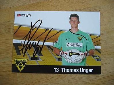 Alemannia Aachen Saison 09/10 Thomas Unger Autogramm