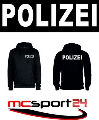 Polizei HOODIE in (Schwarz & Blau) erhältlich + Druck weiß (Brust/ Rücken) F421