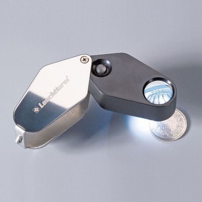 LED-Einschlaglupe 10-fache Vergrößerung schwarz Ø 18 mm (329828)