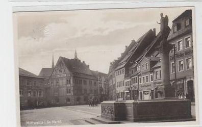 36784 Ak Mittweida in Sachsen Markt mit Brunnen 1929
