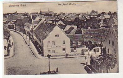 37354 Ak Mühlberg Elbe vom neust. Kirchturm um 1920