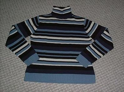 Pullover mit Rollkragen-blau gestreift-Größe 36/38