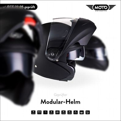 Motorrad-Helm Integralhelm Rollerhelm Scooter | MOTO F19 - Matt Black | XS - XL