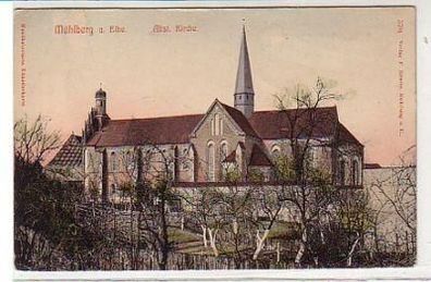 36718 Ak Mühlberg an der Elbe altst. Kirche um 1910