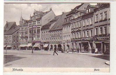 36727 Ak Mittweida Markt mit Geschäften um 1910