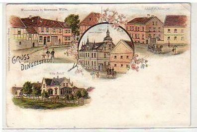26410 Ak Lithographie Gruß aus Dingelstedt 1901