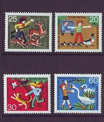 Bund 1972 Jugendmarken Tierschutz 711-714 xx