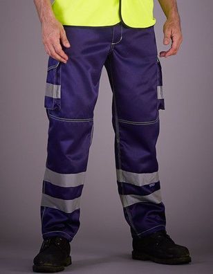 YOKO High Visibility Cargo Trousers with Knee Pad Pockets 28/31-48/33 YK018T
