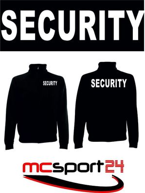 Security Sweat Jacke in (blau u schwarz) erhältlich Druck weiß (Brust/ Rücken)