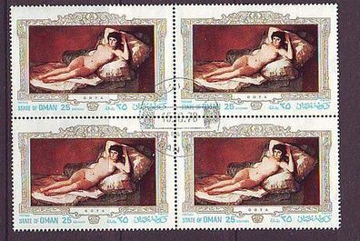 Motiv - Erotik Viererblock Akt (Goya - Liegende M.)