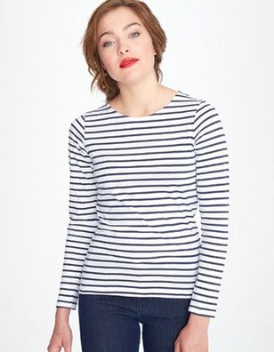 SOL´S Women´s Long Sleeve Striped T-Shirt Marine Rundhals XS - XXL L01403