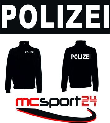 Polizei Sweat Jacke in (blau und schwarz) Druck weiß (Brust/ Rücken) F457
