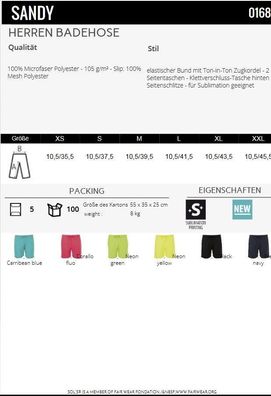 SOL´S Sandy Swimming Suit Fair Wear Sport XS - XXL L01689