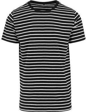 Build Your Brand Stripe Tee T-Shirt Gestreift Rundhals Herren S - XXL BY073