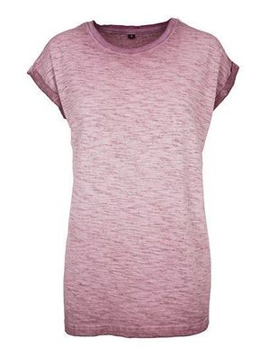 Build Your Brand Ladies Spray Dye Extended Shoulder Tee XS - XL BY056