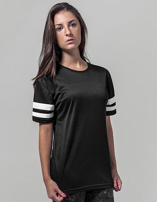 Build Your Brand Ladies Mesh Stripe Rundhals T-Shirts Damen XS - XLBY033