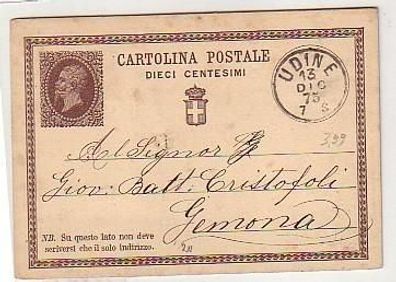 33847 Ganzsache Italien Stempel Udine 1875