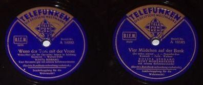Schellack-Platte "Wenn der Toni mit der Vroni" um 1920