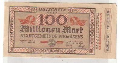 Banknote Inflation 100 Millionen Mark Pirmasens 1923