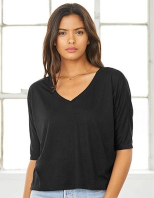 Bella Boxy Half Sleeve V-Neck T-Shirt V-Ausschnitt Kurzarm S - XL BL8825