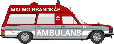 MB /8 KTW "Ambulans Malmö 907 von Starmada, H0 Auto Modell 1:87, Brekina 13816