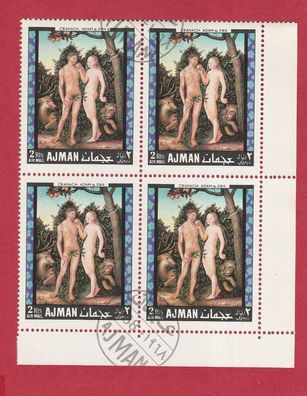 Motiv Erotik - Adam und Eva von Cranach -4er-Block o