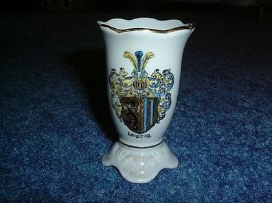 kleine Vase-Andenkenporzellan aus Leipzig-gemarktet