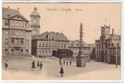 37186 Ak Lössnitz im Erzgebirge Markt um 1900