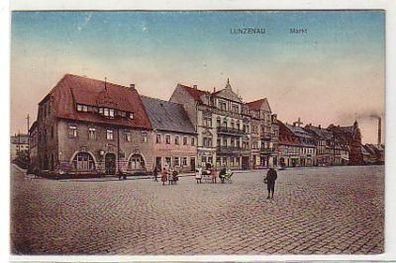37213 Feldpost Ak Lunzenau Markt 1916