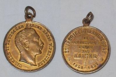 seltene Medaille 31. Geburtstag Kaiser Wilhelm II 1890