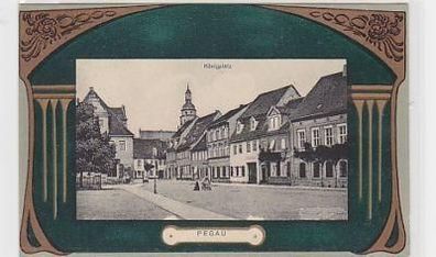 36887 Jugendstil Ak Pegau Königplatz 1909