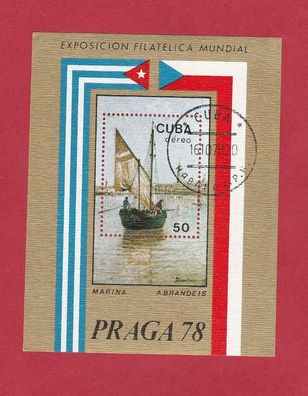 Kuba - schönes Segelschiff Block gestempelt