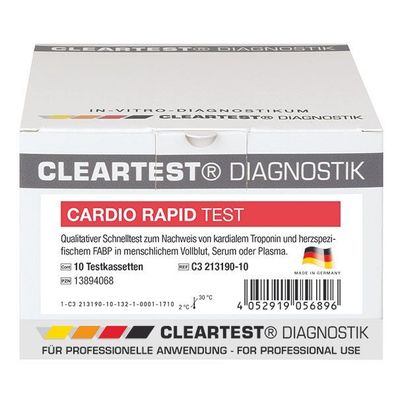 Cleartest® Cardio Rapid Test zum Nachweis von kardialem + FABP Troponin 5 Tests