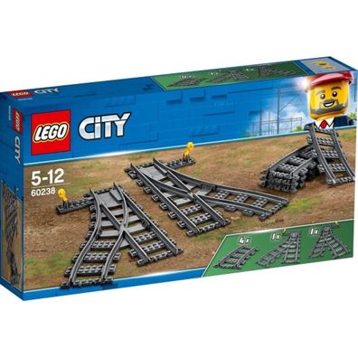 LEGO® City Set 60238 Weichen 1x Weiche links 1xWeiche rechts 4x gebogene Schiene