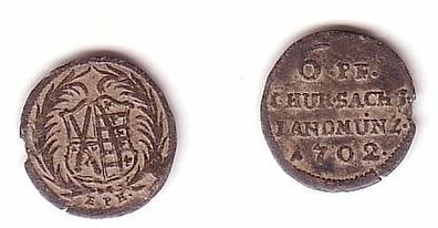 6 Pfennig Kupfer Kursächsische Landmünze 1702