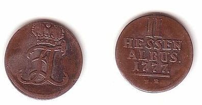 2 Albus Hessen Billon Münze 1777