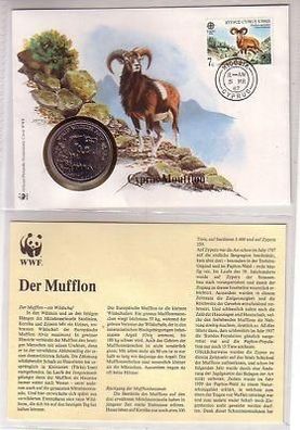 schöner Numisbrief 1 Pfund Zypern Stgl. Muflon 1986