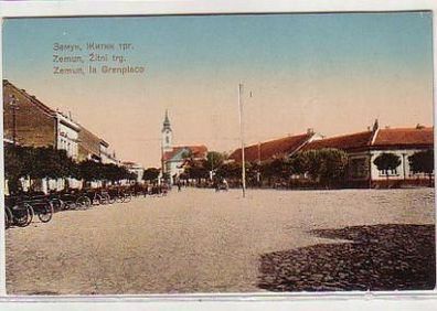 27482 Ak Zemun Serbien Marktplatz Kutschen um 1910