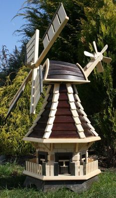 Garten Windmühle mit Solarbeleuchtung Typ 1