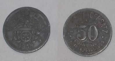 50 Pfennig Münzen Notgeld Stadt Sömmerda 1918