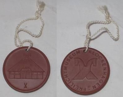 DDR Porzellan Medaille Freilichtmuseum Klockenhagen