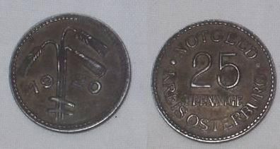 25 Pfennig Münzen Notgeld Kreis Osterburg 1920